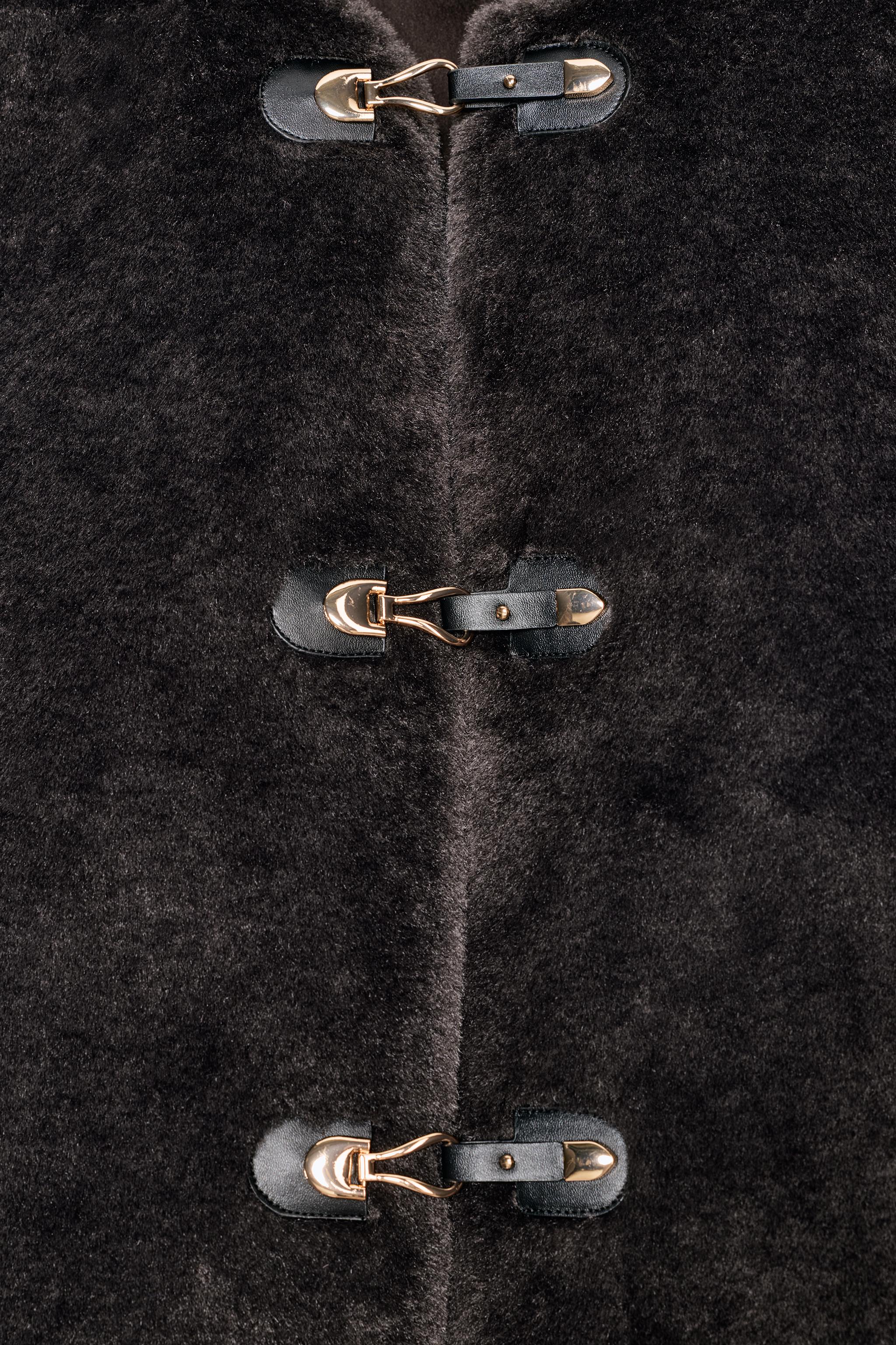 FAUX FUR JACKET WITH FIREMAN CLASPS